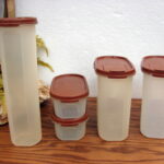 Vintage Tupperware Brown Lid Modular Mates #1611 1613 1661
