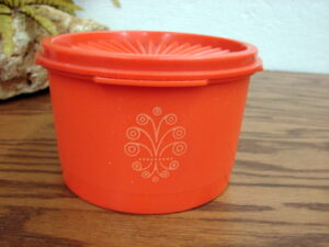 Vintage Tupperware Servalier Canister #1297 Orange