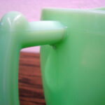 Vintage Jeanette Glass Green Jadeite Measuring Pitcher Juicer Set - Image 4