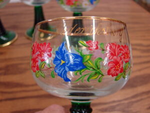 Set/6 Roemer Bockling West Germany Wine Glasses Fredericksburg Floral