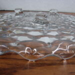 Vintage Crystal Fostoria American Cubist 12" Rolled Edge Footed Platter - Image 2