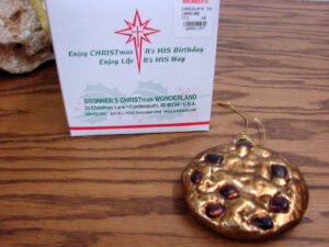 Vintage Bronner's Blown Glass Christmas Ornament Chocolate Chip Cookie