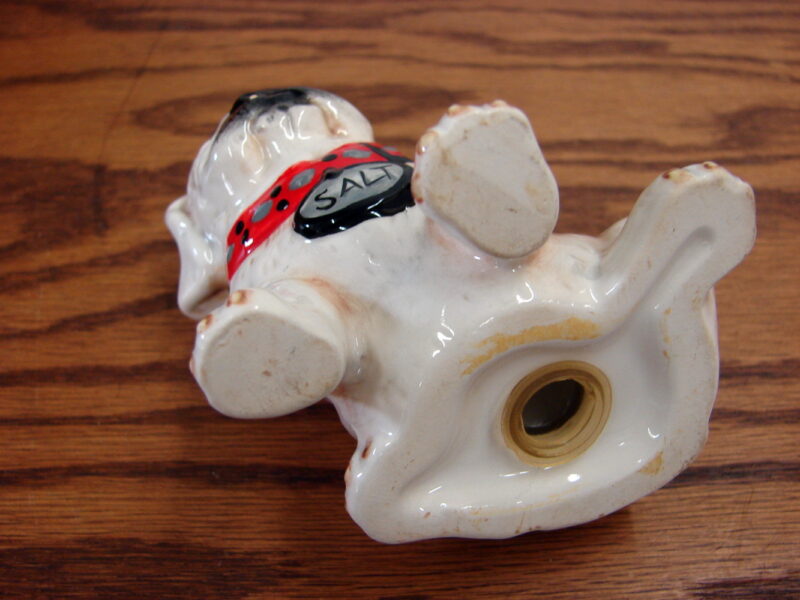 Vintage Pottery French Bulldog Red Collar Salt Shaker Only, Moose-R-Us.Com Antiques Collectibles Log Cabin Decor