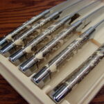 Vintage Set/6 Briddel Carvel Hall Silver Overlay Steak Knives in Box - Image 3