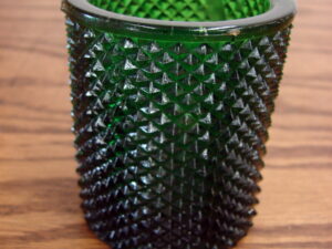 Vintage Retro Emerald Green Diamond Cut Votive Candle Holder