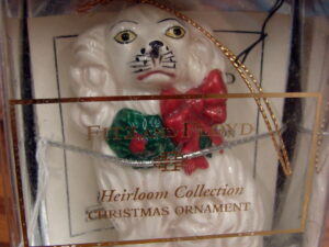 Vintage Fritz and Floyd Staffordshire Dog Ornament New in Box