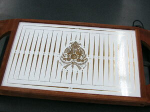 Vintage Gold Leaf Georges Briard Signed Large Food Warmer Hot Plate Tested