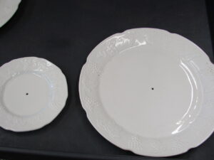 Vintage Indiana Glass Grape Vine Colony White Milk Glass Harvest 8 & 14" Tidbit Trays No Hardware