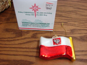 Vintage Bronner&#8217;s Blown Glass Christmas Ornament Pizza Slice, Moose-R-Us.Com Log Cabin Decor
