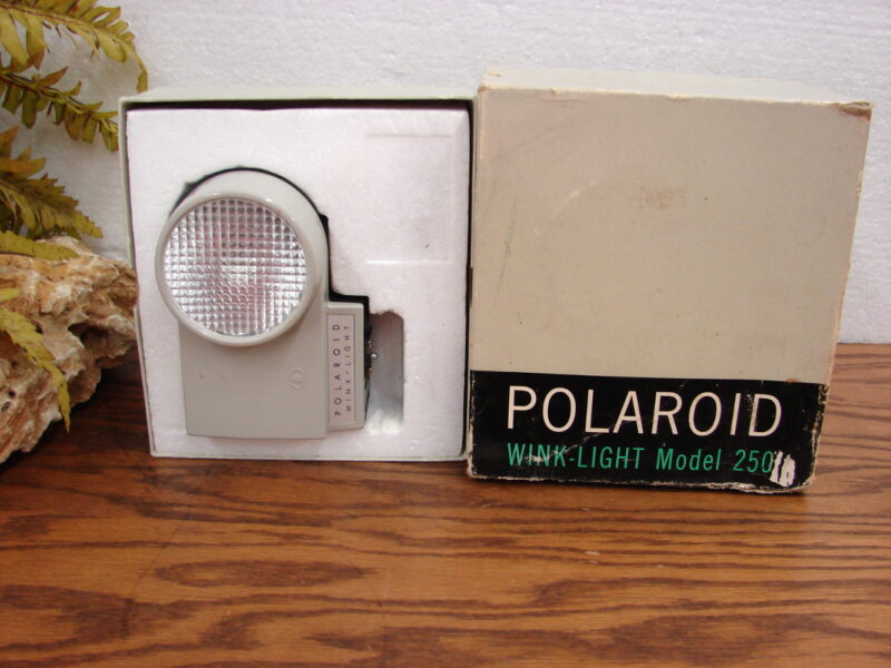Vintage Polaroid Wink Light 250 and Flashgun 268 w/ Original Boxes, Moose-R-Us.Com Log Cabin Decor