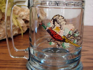 Vintage Princess House Weighted Crystal Beer Stein Beer Mug Wildfowl Nautical