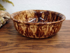 Antique Rockingham Yelloware Stoneware Decorative Bowl Bennington 195