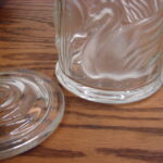 Vintage Frosted Clear Glass Gloria Vanderbilt Swan Cattails Embossed Lidded Jar - Image 2