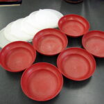 Vintage Tupperware Set/6 Cereal Salad Bowls w/ Lids #155 Red