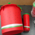 NOS Tupperware Watermelon #4653 Bucket and Lidded Glass #5107 Set - Image 2