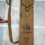 US WW1 Army Signal Corps Flag Kit Set Khaki Canvas Bag Vtg Authentic Original - Image 2