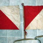 US WW1 Army Signal Corps Flag Kit Set Khaki Canvas Bag Vtg Authentic Original - Image 3