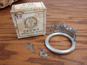 Antique Box Calf Weaning Ring Crow Brand w/ Keys No. 90 Cow Ranch