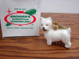 Vintage Bronner&#8217;s Blown Glass Christmas Ornament Pizza Slice, Moose-R-Us.Com Log Cabin Decor