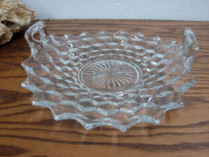 Vintage Crystal Heavy Cut Glass Pedestal Compote Bowl, Moose-R-Us.Com Log Cabin Decor