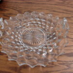 Vintage Crystal Fostoria American Cube Cubist Muffin Tidbit Rolled Edge Tray - Image 2