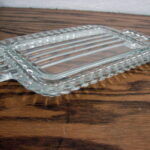 Vintage Anchor Hocking Ribbed Tab Handle One Pound Butter Dish Bottom Only - Image 2