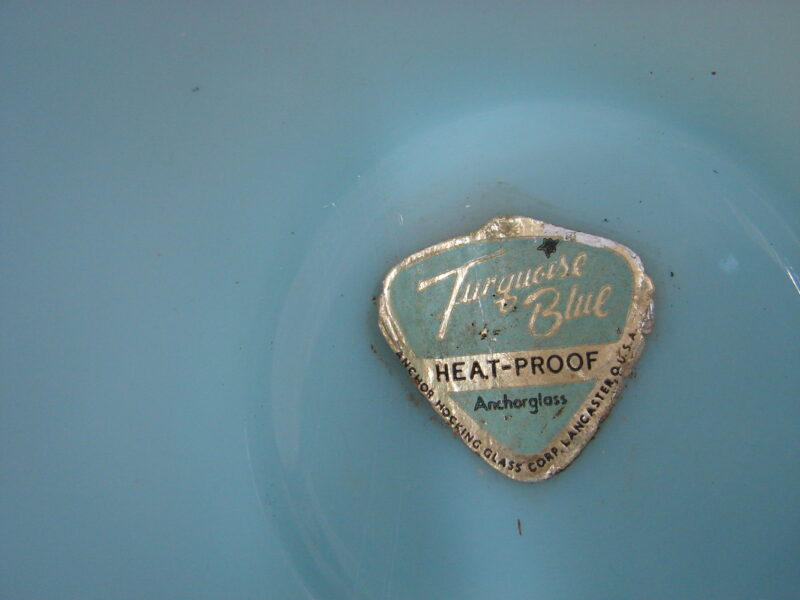 Vintage Anchor Hocking Fire King Turquoise Blue Original Sticker Nest Mixing Bowls S/3, Moose-R-Us.Com Log Cabin Decor