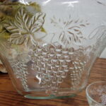 Vintage Anchor Hocking 1960's Grape Cluster Punch Bowl 12 Cups