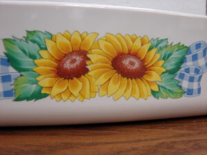 Vintage Corning Ware USA Sunsations Sunflower Open Baker A-21 Brownie Lasagna