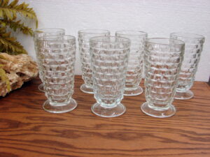 Vintage Indiana Glass Clear Tiara Ponderosa Pine Embossed Footed 9&#8243; Serving Bowl, Moose-R-Us.Com Log Cabin Decor