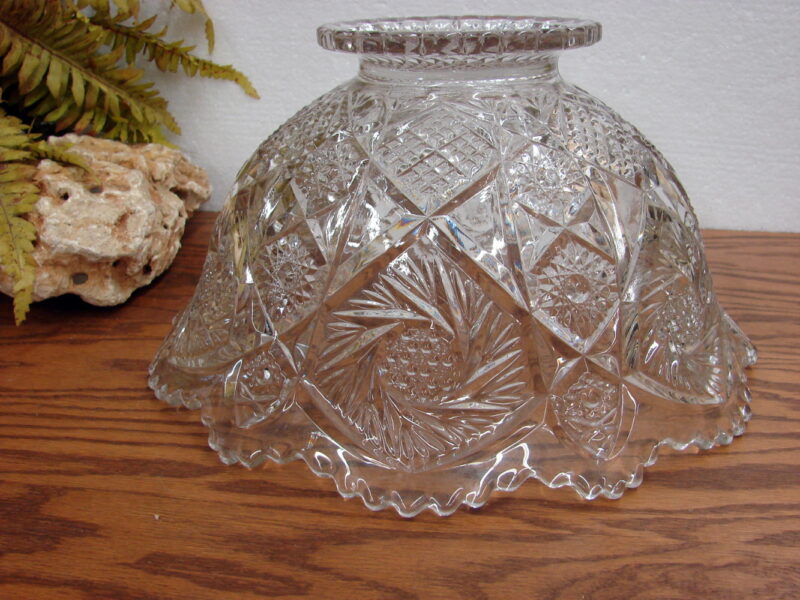 Vintage Imperial Glass Whirling Star Footed Punch Bowl Only, Moose-R-Us.Com Antiques Collectibles Log Cabin Decor
