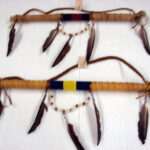 Authentic Native American Indian Navajo Wrapped Pipe Antler Beaded Drape - Image 3