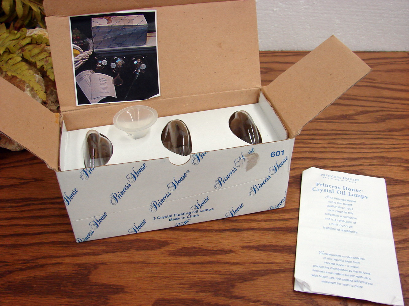 New Vintage Princess House Floating Oil Lamps Set 3 601 Original Box