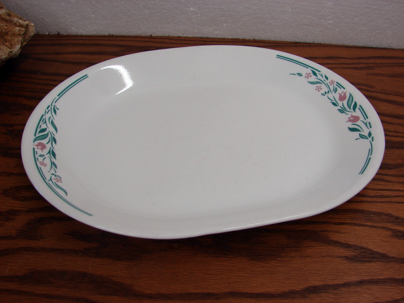 Corning Ware Rosemarie Rose Pink Tulip Corelle Oval Serving Platter