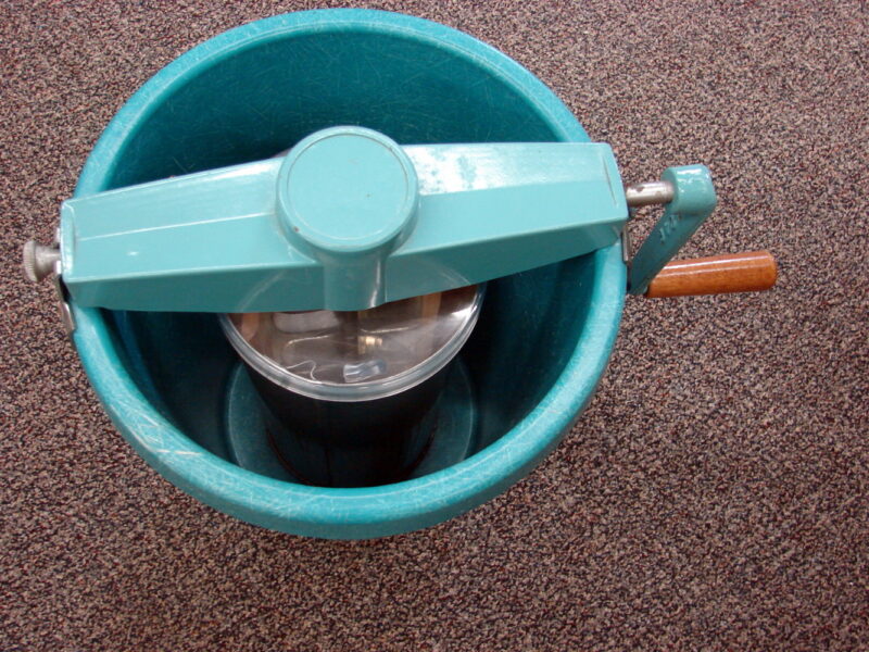 Vintage Sears Cold Spot Hand Crank Ice Cream Maker Complete Turquoise, Moose-R-Us.Com Antiques Collectibles Log Cabin Decor