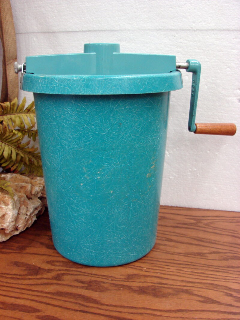 Vintage Sears Cold Spot Hand Crank Ice Cream Maker Complete Turquoise, Moose-R-Us.Com Antiques Collectibles Log Cabin Decor