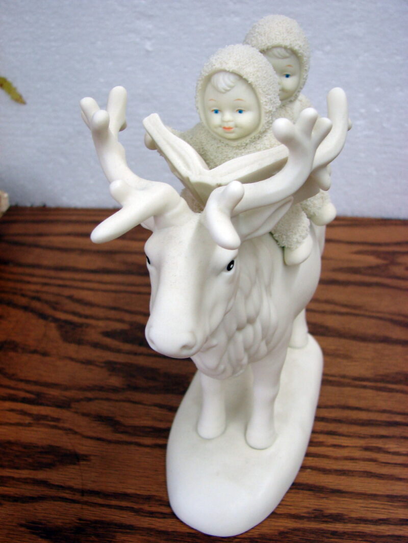 Vintage Dept. 56 Snowbabies Journey for Two by Caribou, Moose-R-Us.Com Antiques Collectibles Log Cabin Decor