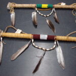 Authentic Native American Indian Navajo Wrapped Pipe Antler Beaded Drape - Image 2