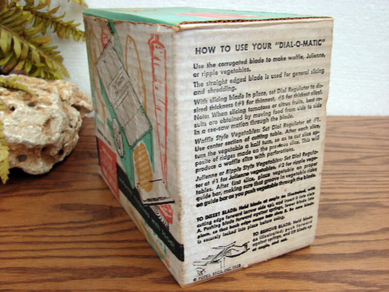 Vintage Popeil Product Dial-o-Matic Slicer Mandolin Original Box Extra French Blade, Moose-R-Us.Com Antiques Collectibles Log Cabin Decor