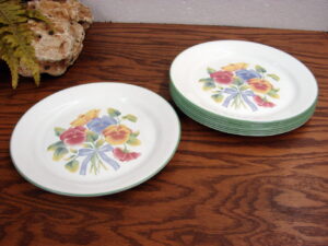 Set/8 Vintage Corning Ware Corelle Summer Blush Plates 9" Light Wear
