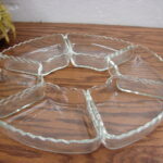 Set/6 Vintage Anchor Hocking Lazy Susan Dip Wedge for Early American Prescut Set