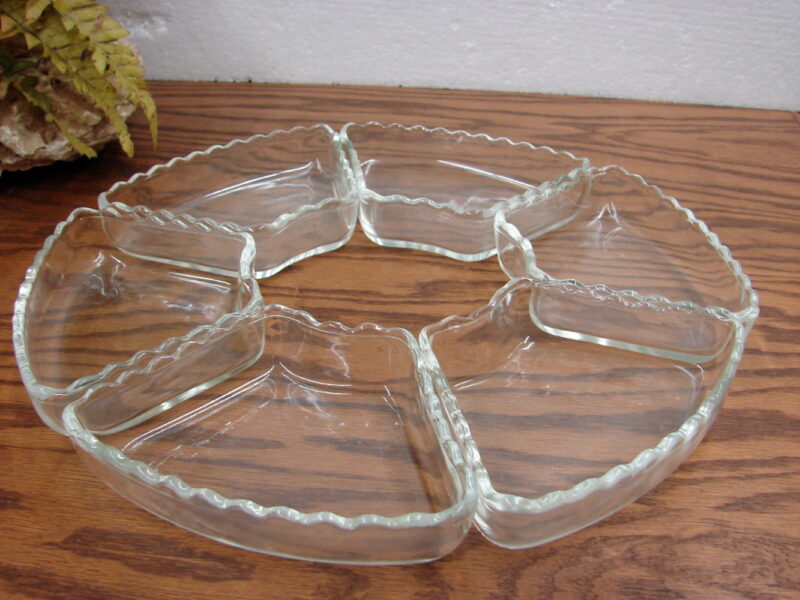 Set/6 Vintage Anchor Hocking Lazy Susan Dip Wedge for Early American Prescut Set, Moose-R-Us.Com Log Cabin Decor