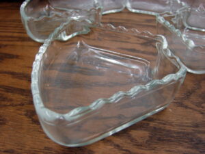 Set of 2 Vintage Anchor Hocking Lazy Susan Dip Wedge for Early American Prescut Set