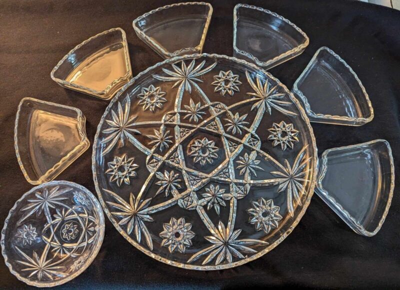 Vintage Anchor Hocking Lazy Susan Carousel Only for EAPG Divided Glass Set, Moose-R-Us.Com Log Cabin Decor