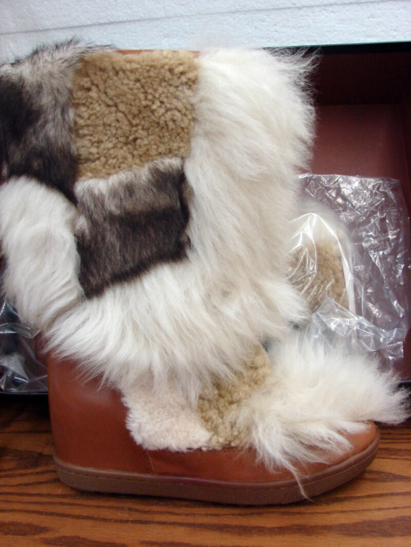 Womens Brand New Coach Morton Calf Real Sheepskin Fur Boots Leather Trim Sz 7, Moose-R-Us.Com Antiques Collectibles Log Cabin Decor