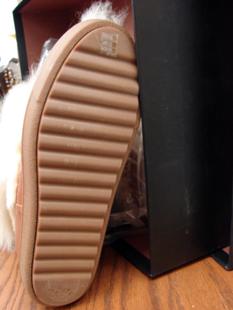 Womens Brand New Coach Morton Calf Real Sheepskin Fur Boots Leather Trim Sz 7, Moose-R-Us.Com Antiques Collectibles Log Cabin Decor