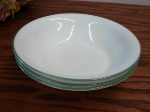 Corning Corelle Delano Green Rim Soup Salad Bowl Set/3
