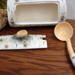 Dept 56 Birch Bark Tree Trunk Soup Tureen w/ Lid and Ladle - Image 2