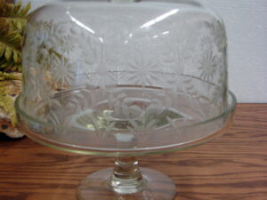 Vintage Crystal Heavy Cut Glass Pedestal Compote Bowl, Moose-R-Us.Com Log Cabin Decor