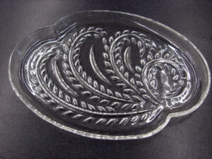 Vintage Federal Glass Homestead Snack Tray or Mugs Only Set/6 Wheat Bridal Pattern